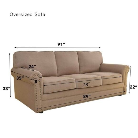 Easy-Going 2-Piece Stretch Oversized Sofa Slipcover Gray Furniture Protector - Picture 7 of 7